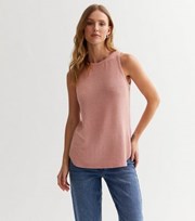 New Look Mid Pink Fine Knit Towelling Vest